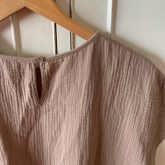 Seed Heritage Brown frill Top Size 10 Oversized Flowy Ruffle Top - Picture 3 of 7